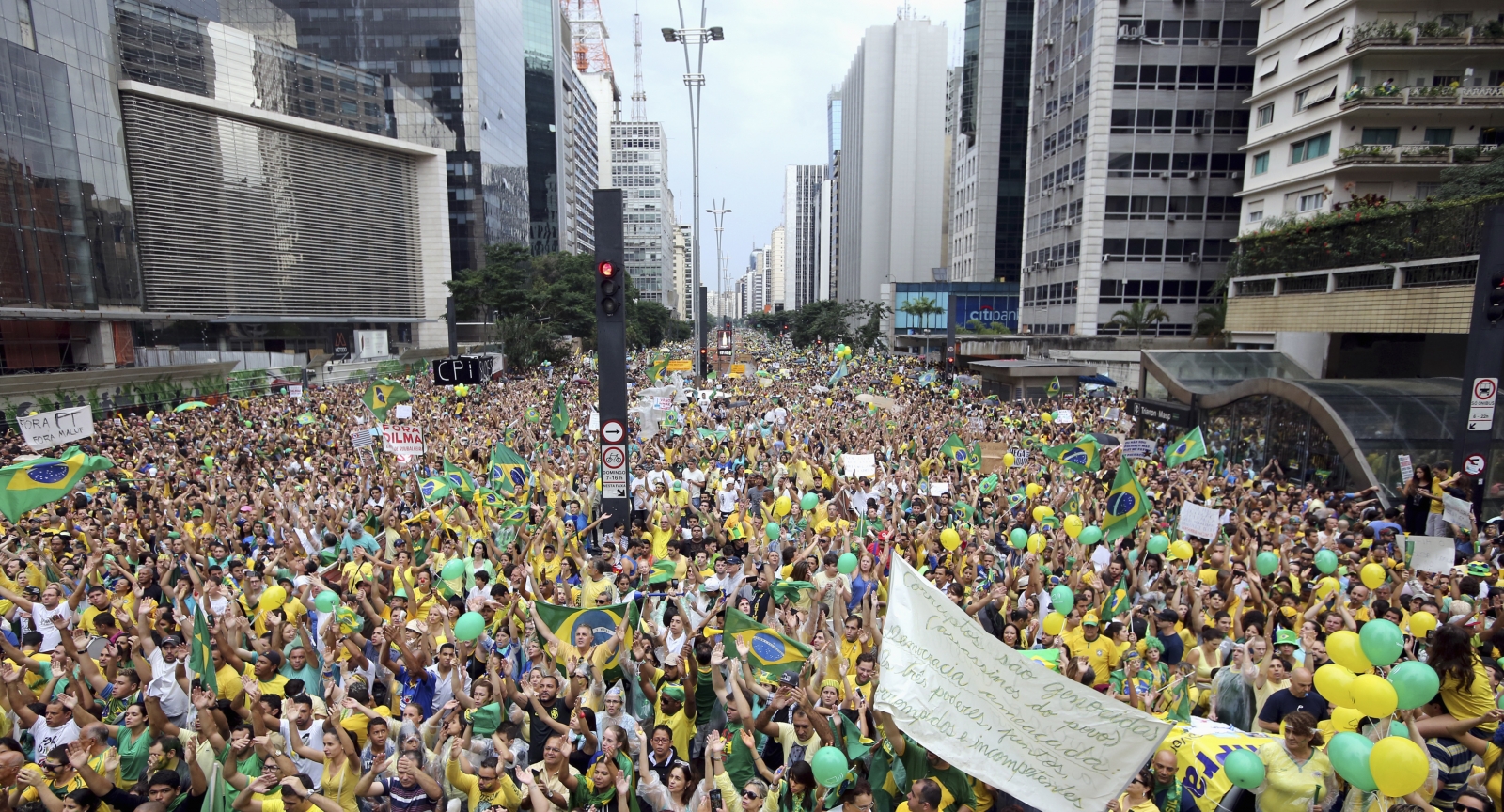 Brazil One Million People March Against President Dilma Rousseff Over