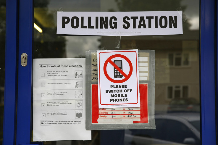 polling station sign Oxford general election UK