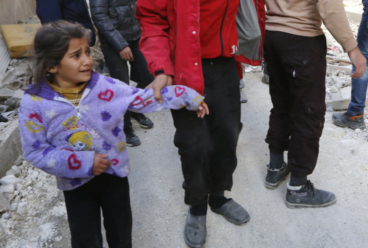 Child Raqqa Syria air raid