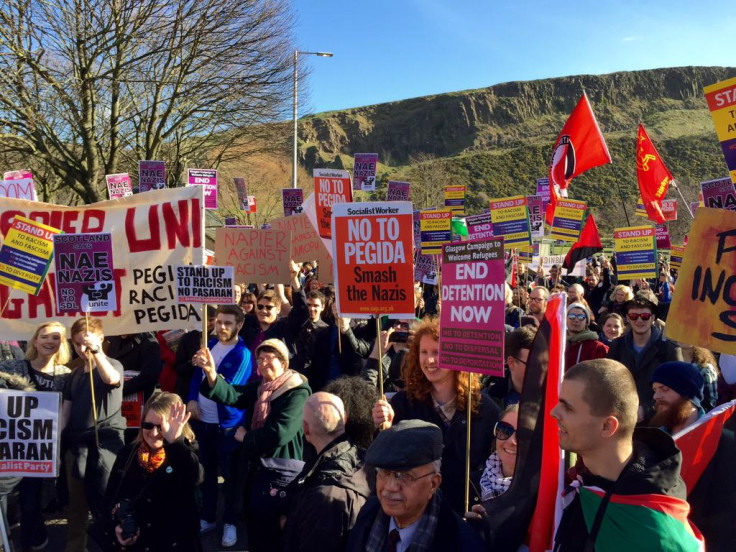 Anti facist march Edinburgh Scotland March 2015