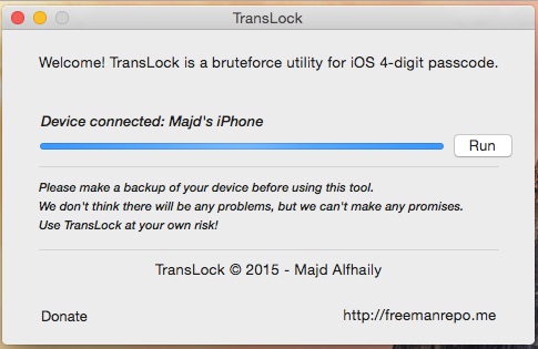 with to jailbreak passcode how iphone 6s can for utility passcode iOS TransLock brute of force