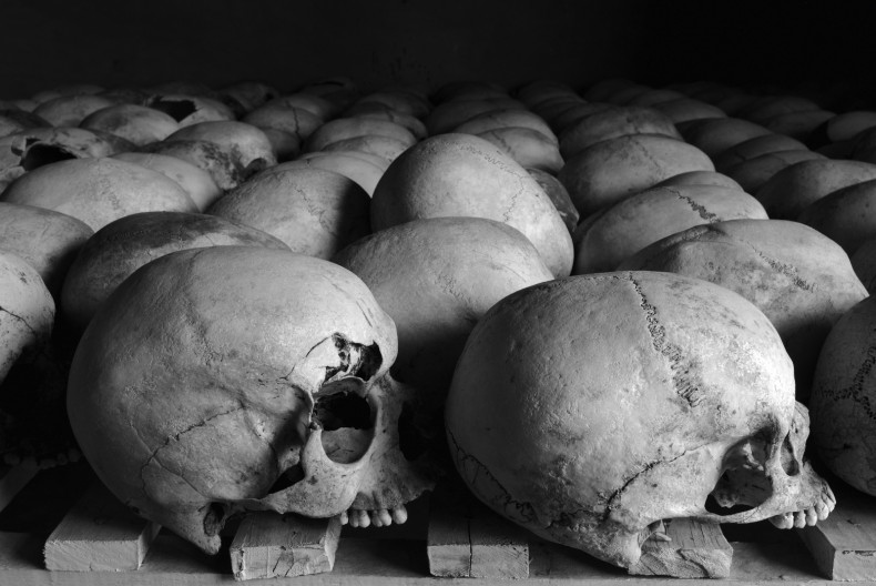 Rwandan genocide memorial skulls