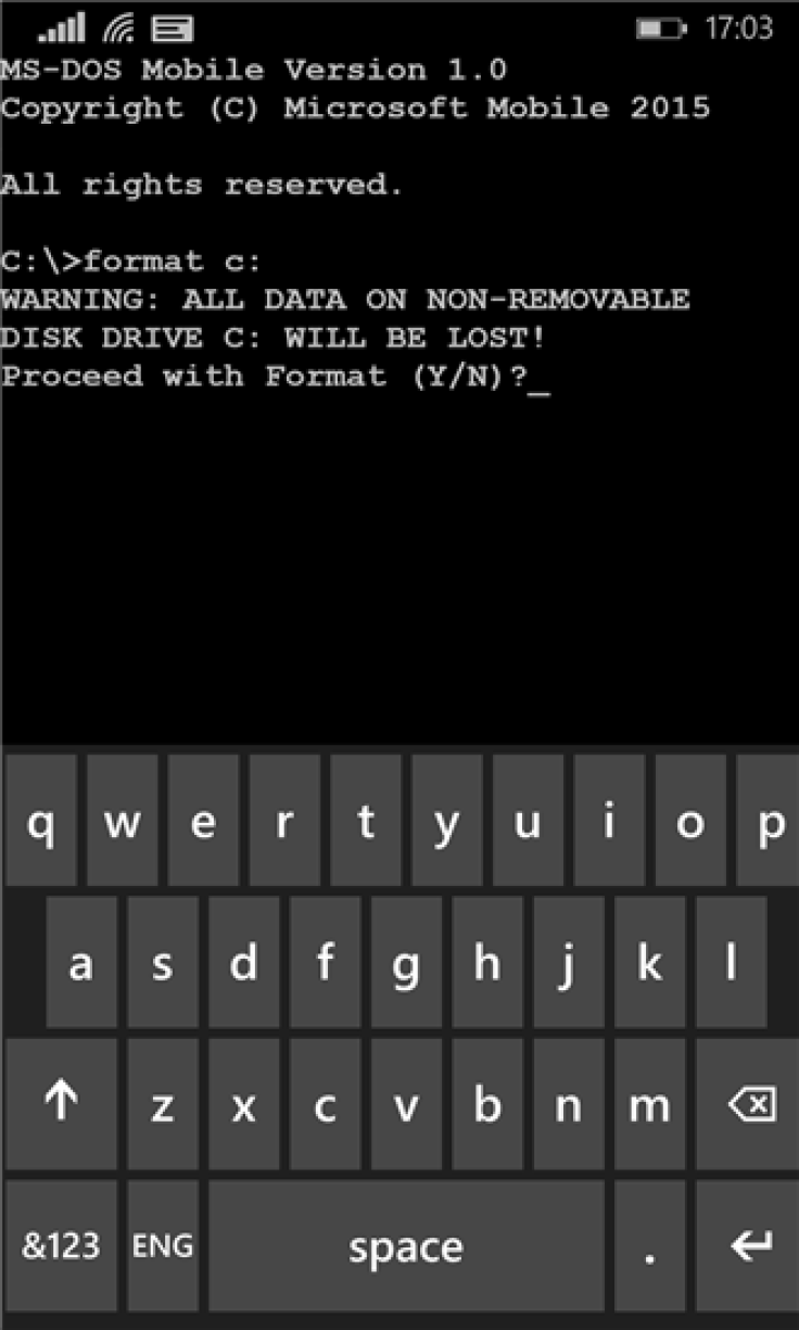 MS DOS-Mobile app