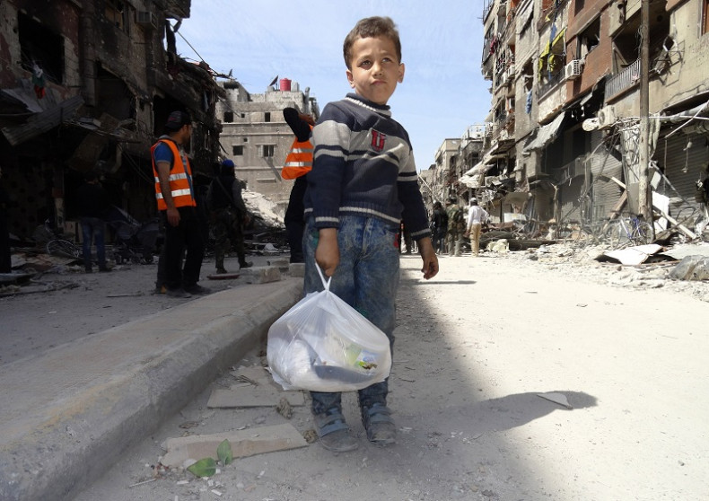 Yarmouk refugee camp Palestinian boy