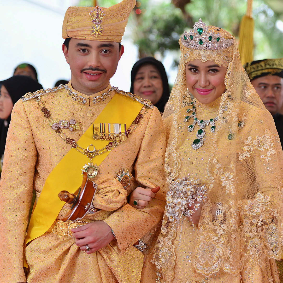 Brunei royal wedding And the bride wore gold, diamonds, rubies and