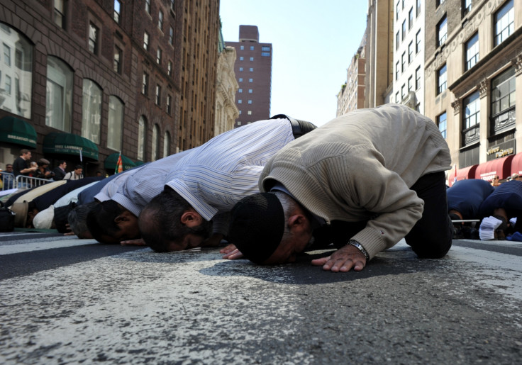 Muslims praying