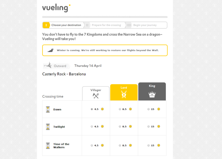 Vueling Game of Thrones