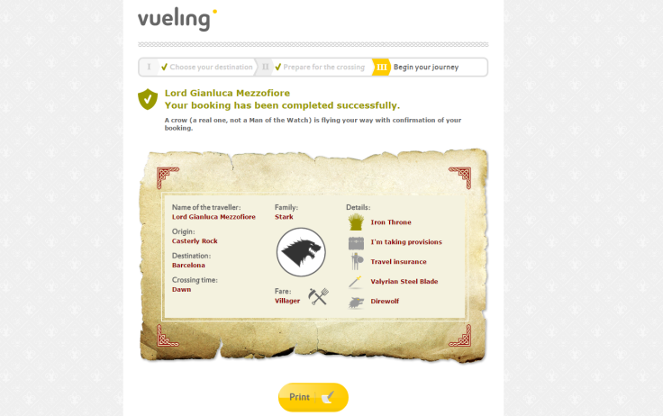 GoT Vueling