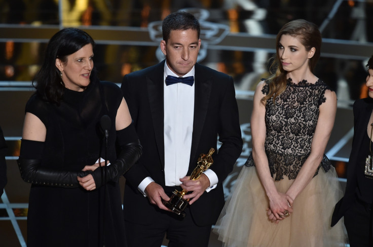 Laura Poitras and Glenn Greenwald at Oscars