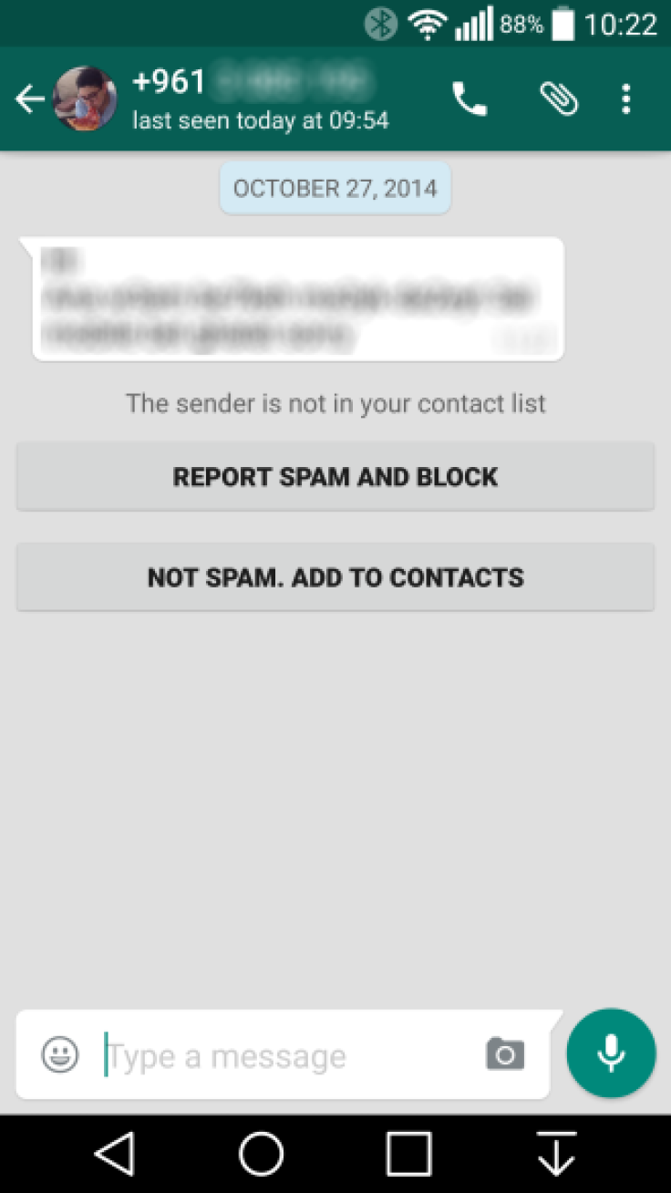 WhatsApp spam blocker