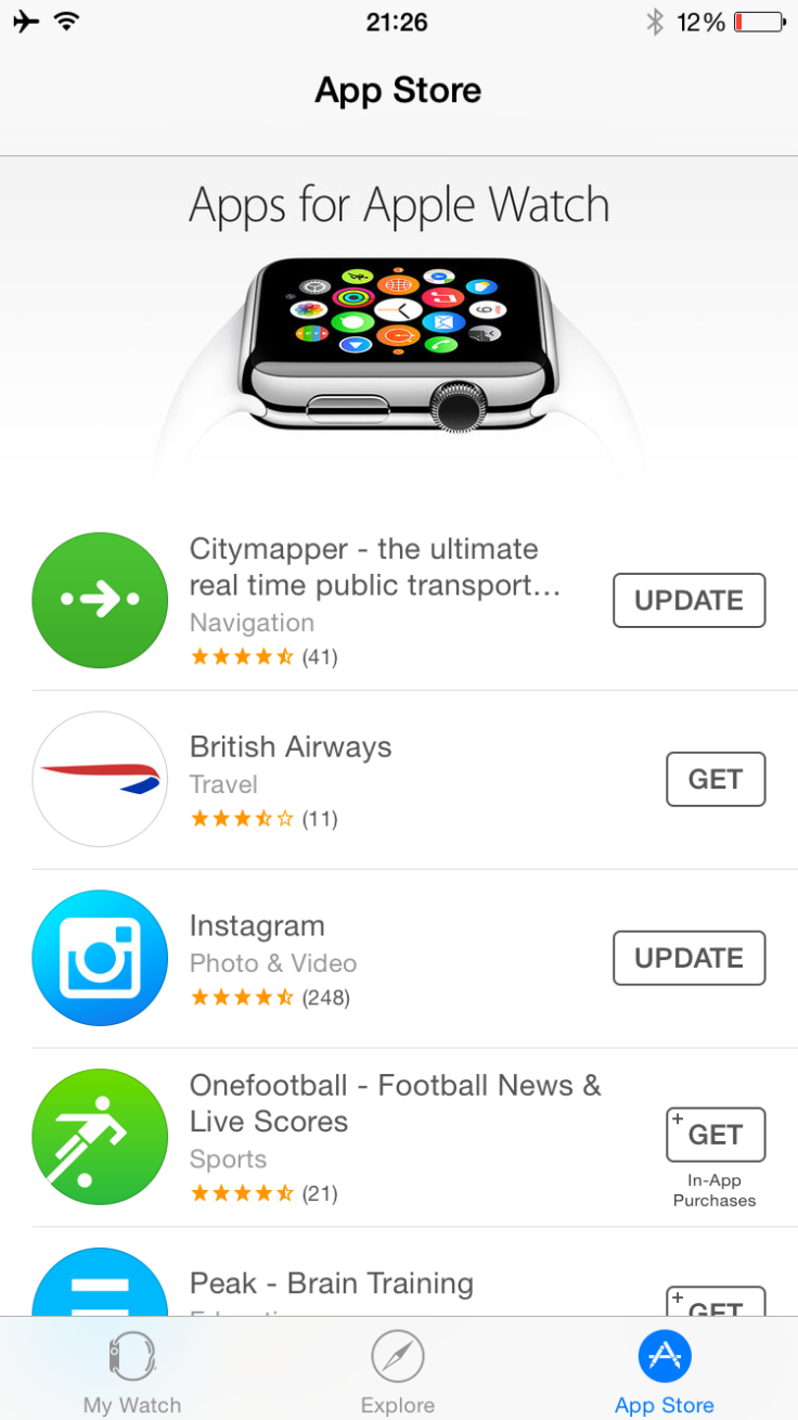 Apple Watch app store