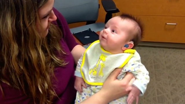 Watch baby Elijah Cook hear his mother's voice for the first time after ...