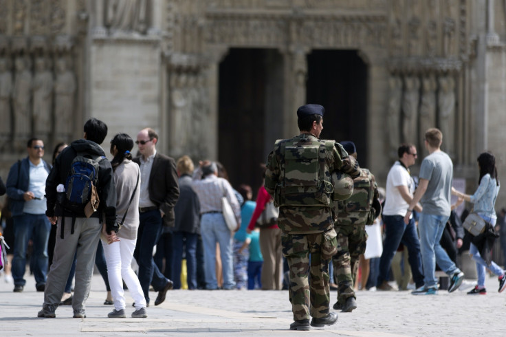 French police guard Notre Dam