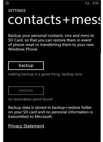 Contacts Message backup app by Microsoft Contacts Message backup app by Microsoft