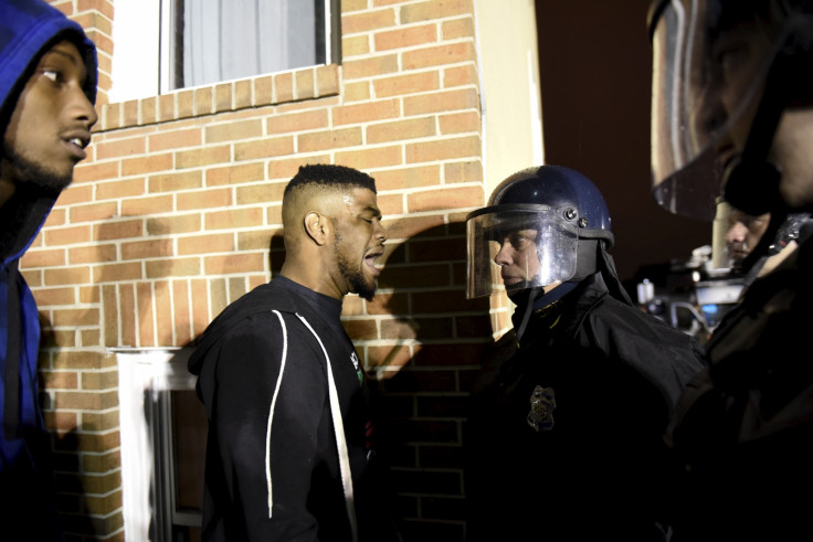 Demonstrators at Freddie Gray protest