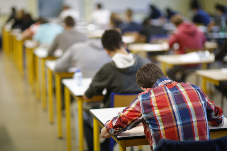 Students taking exam