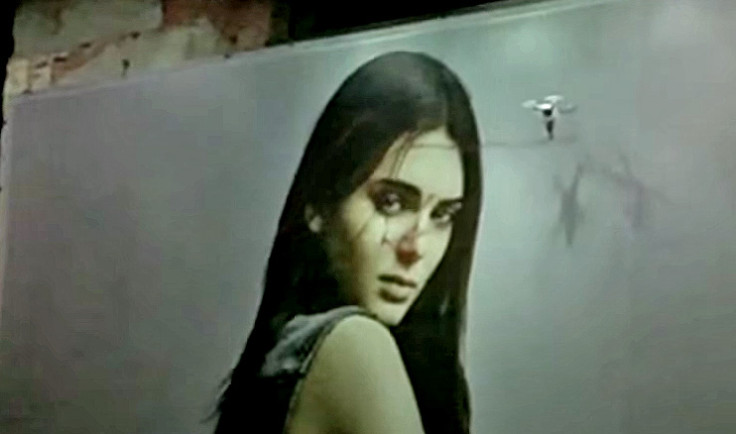 KATSU uses drone graffiti to deface billboard