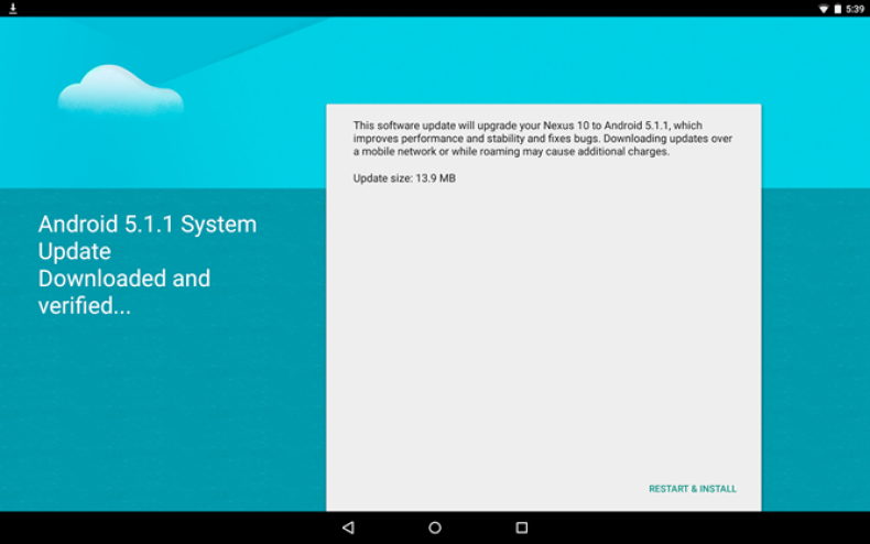 Android 5.1.1 OTA for Nexus 10