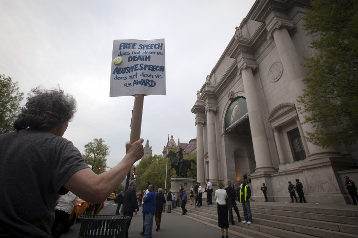 Demonstrator at PEN awards