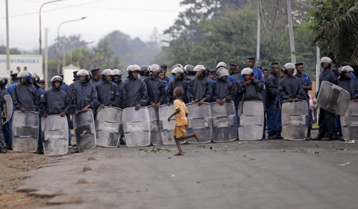 Burundi police protest