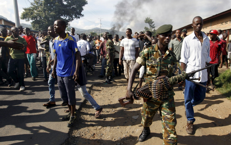 Burundi police protest army