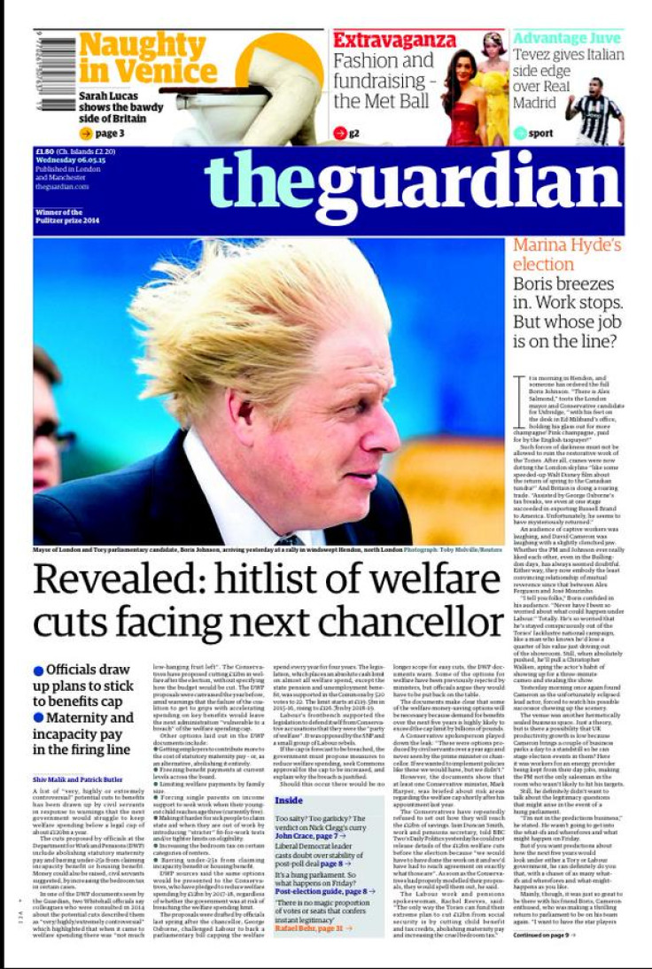 The Guardian front page