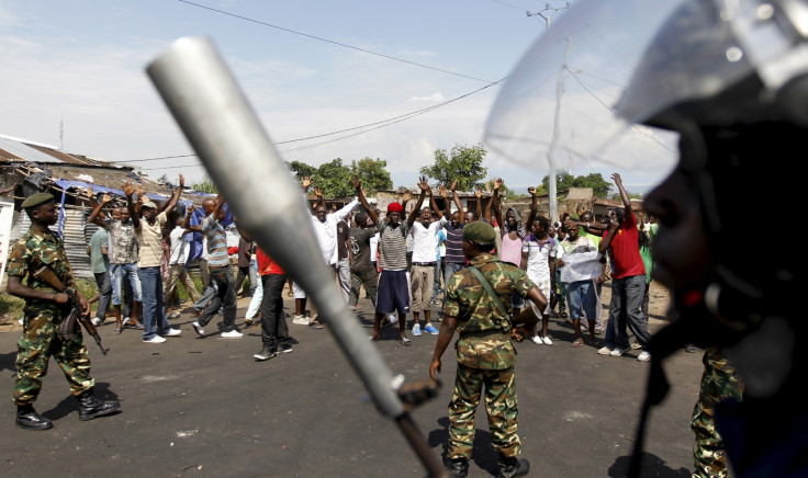 Burundi police protest