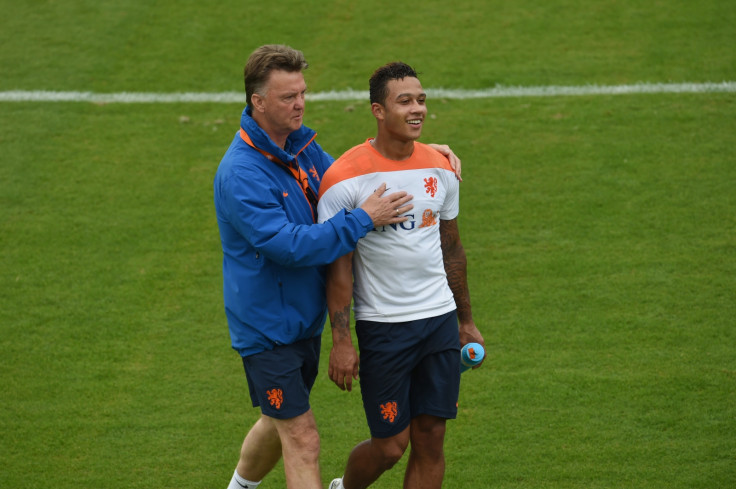 Memphis Depay and Louis van Gaal