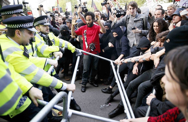 Anti-government protests at Downing Street