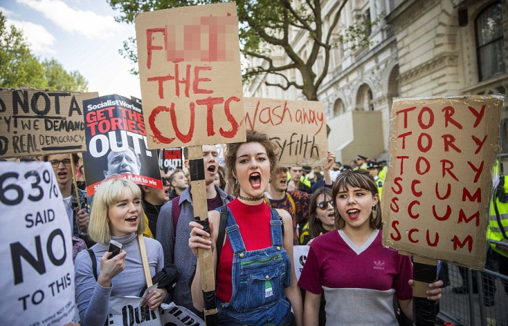Anti-government protests at Downing Street
