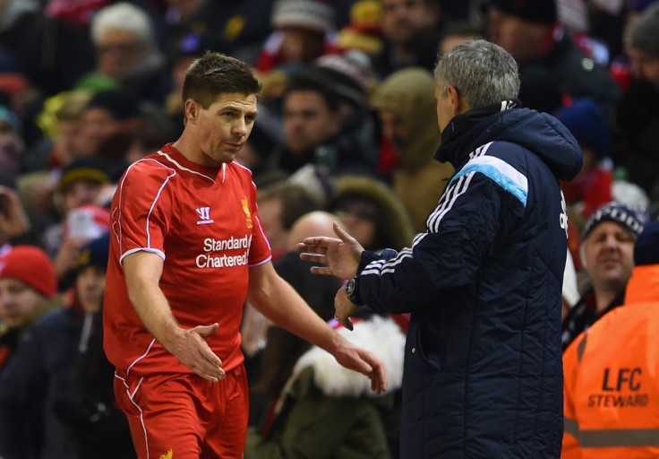 Steven Gerrard and Jose Mourinho