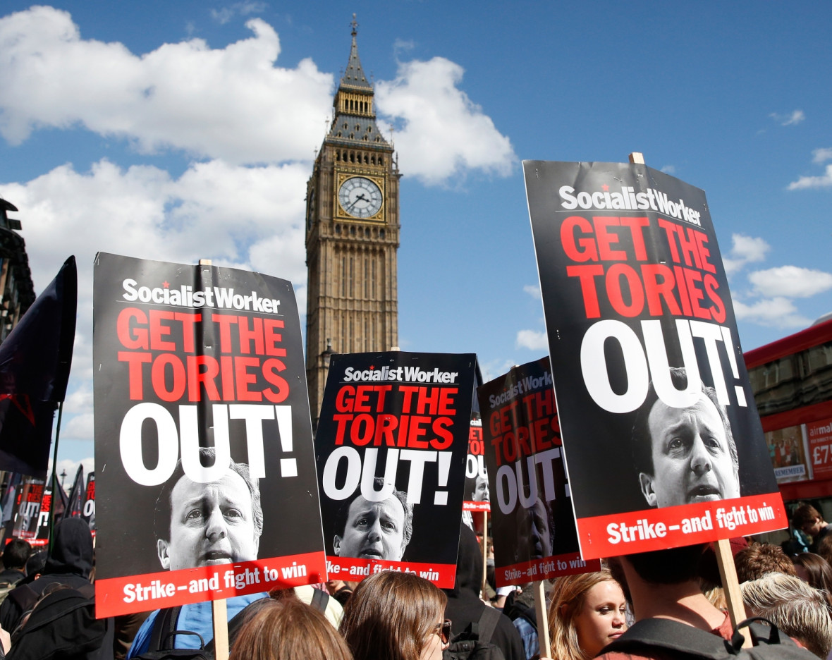 Anti-Tory sentiments ran high at the protests Anti-Tory sentiments ran high at the protests