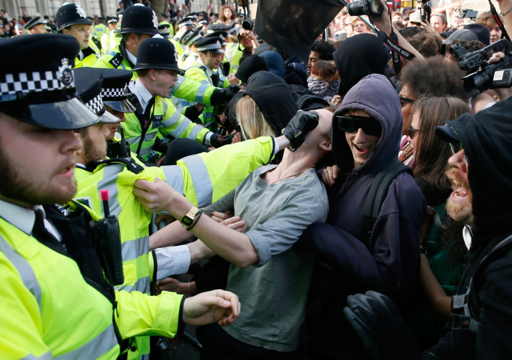 Police and protestors clash