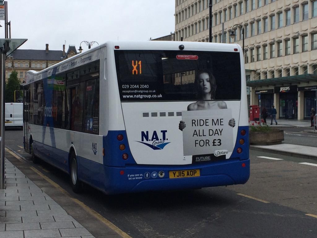 Wales Cardiff Buses Sexist Ride Me All Day Advert Dropped Ibtimes Uk
