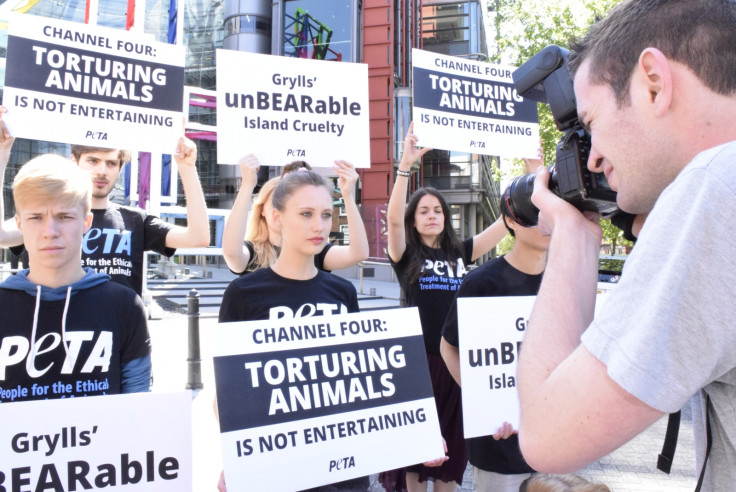 Campaigners protest the treatment of animals