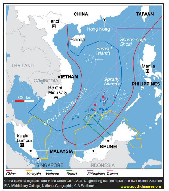 South China Sea dispute areas