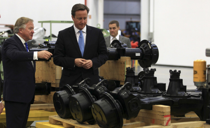 Lord Bamford and David Cameron