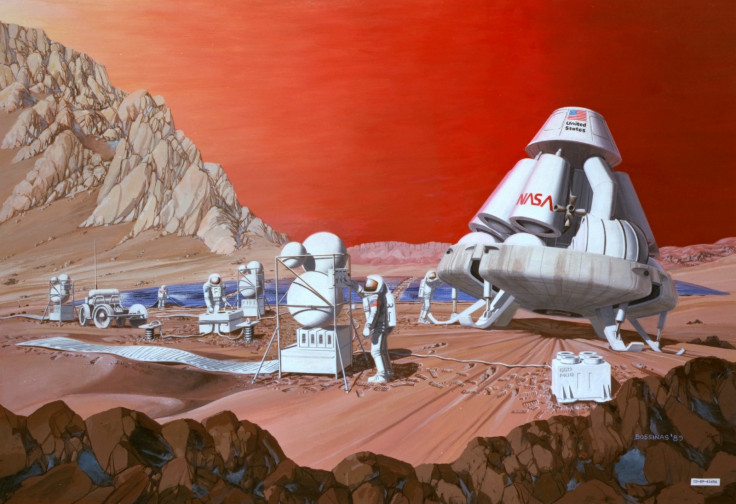 1989 artist conceptualisation of a Mars mission