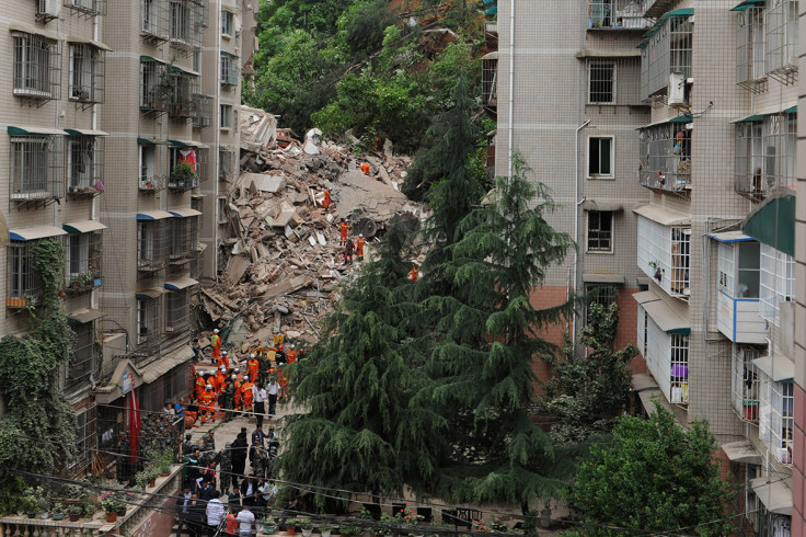 Rescue workers search for survivors