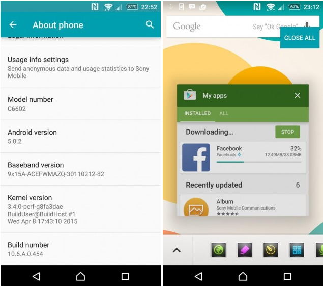 Android 5.0.2 build 10.6.A.0.454 Android 5.0.2 build 10.6.A.0.454
