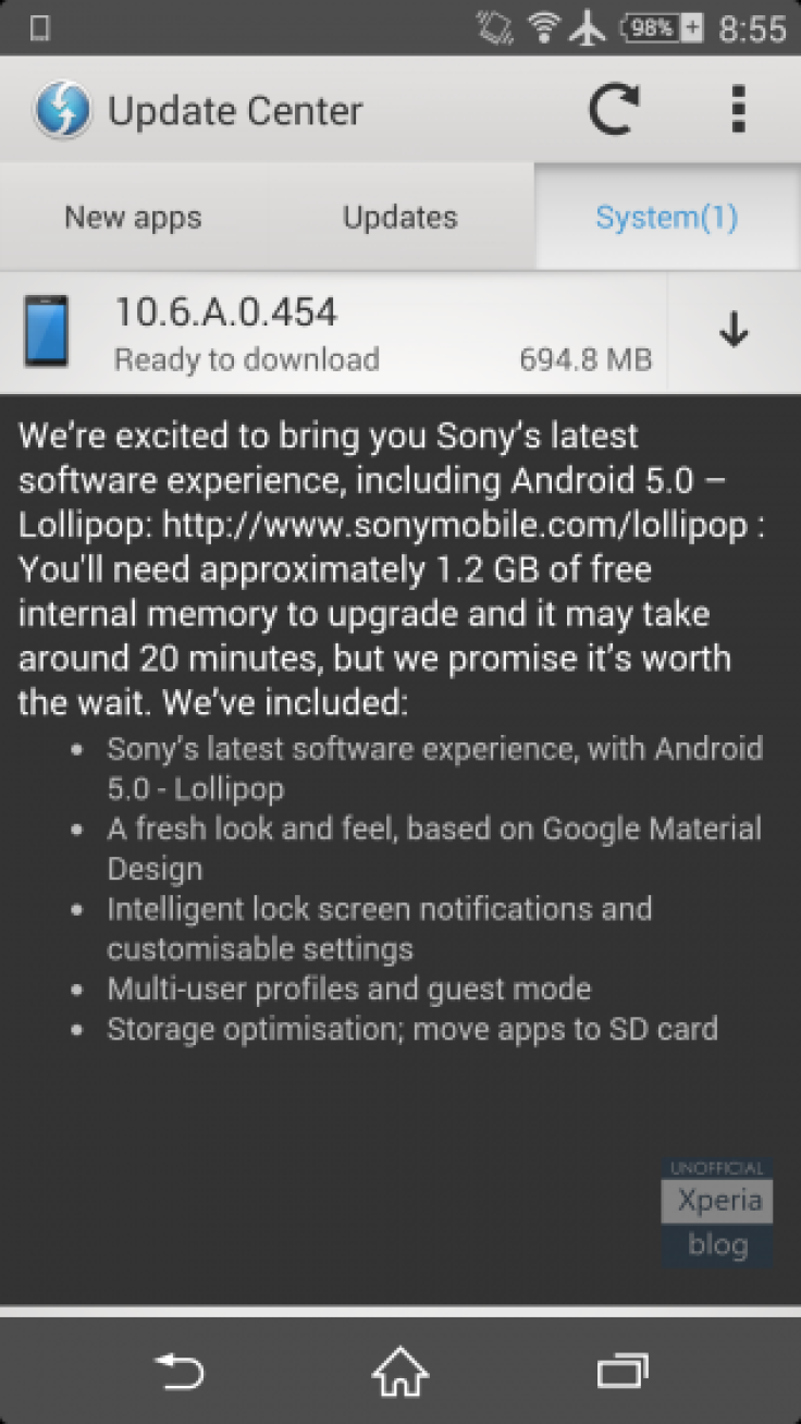 Android 5.0.2 build 10.6.A.0.454