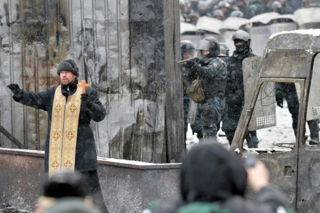 Ukraine Orthodox Priest Kiev Protest Violence War