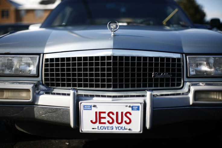 US car with Jesus licence plate