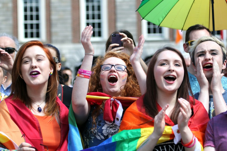 Young women celebrate Ireland marriage referendum