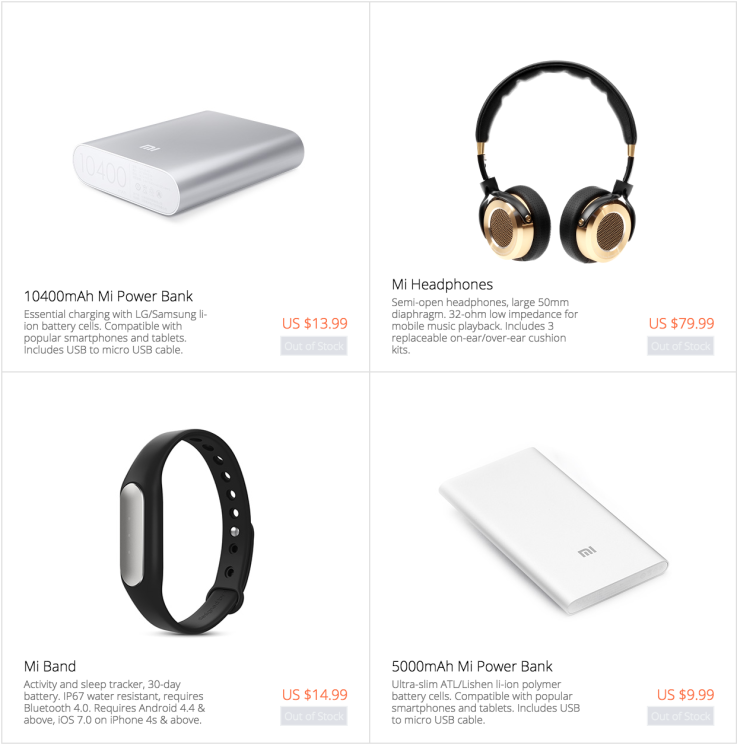 Xiaomi Power Bank, headphones, Fitness tracker