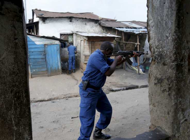 Burundi police protest