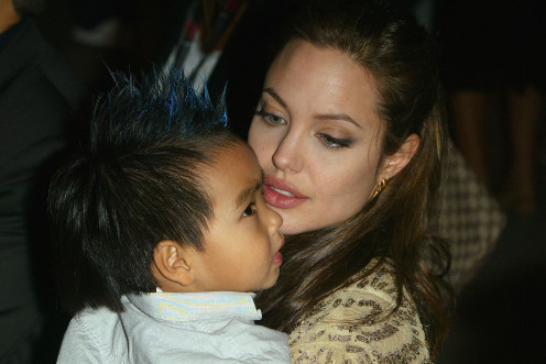 Angelina Jolie and her son Maddox