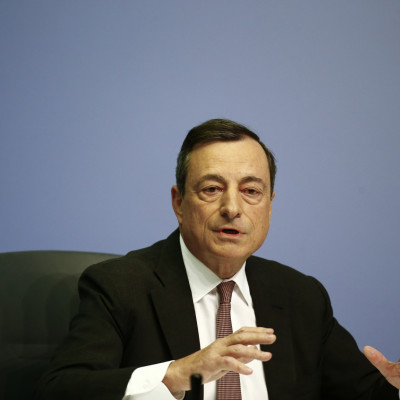 Draghi during monetary policy conference