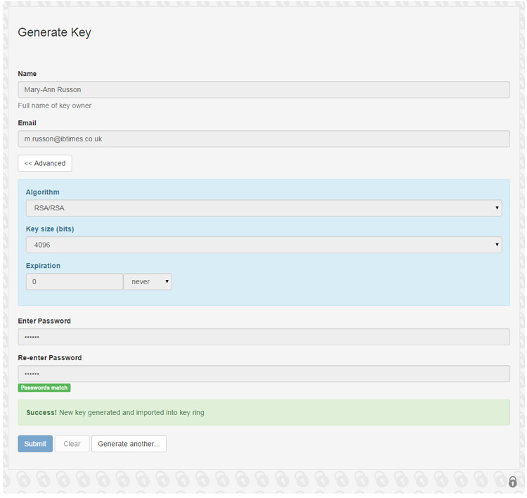 Gpg generate key pair