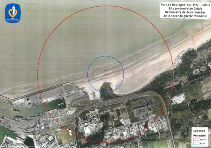 Calais bomb range